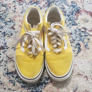 Vans Old Skool Sneakers Lace Up Cyber Yellow/True White 7.5 Womens, 6.0 …